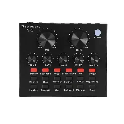 V8 Multifunctional Live Sound Card USB Audio Interface...